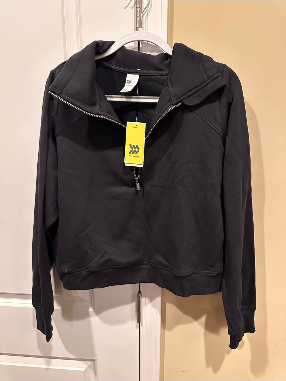 all in motion Black Women's Quarter-Zip Pullover Sweatshirt